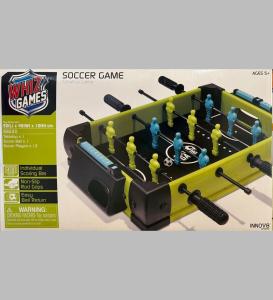 "Whiz Games Tabletop Foosball Soccer Game – Mini Soccer Table for Kids & Adults, Portable Football Game with Scoring Bar and Non-Slip Handles"