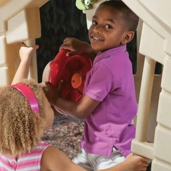 Step2 Play-Up Gym Set An Ultimate Adventure Playhouse with Dual Swings & Slide – Outdoor Power Fun Set for Kids - Image 6
