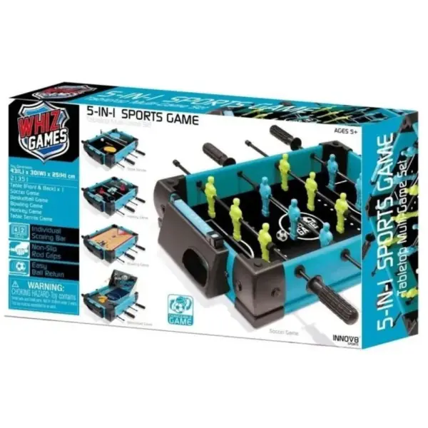 Innov8 5-in-1 Action Sports Game Table – Foosball, Hockey, Ping Pong, Pool & Basketball for Kids - Image 5