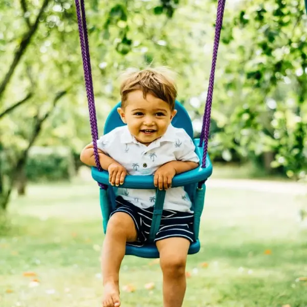 PowerPlay by Plum® Metal 2-in-1 Toddler Swing Set – Safe Outdoor Fun with Grow-With-Me Seat - Image 4