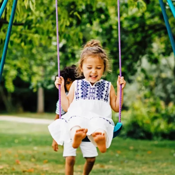 PowerPlay by Plum® Metal 2-in-1 Toddler Swing Set – Safe Outdoor Fun with Grow-With-Me Seat - Image 7